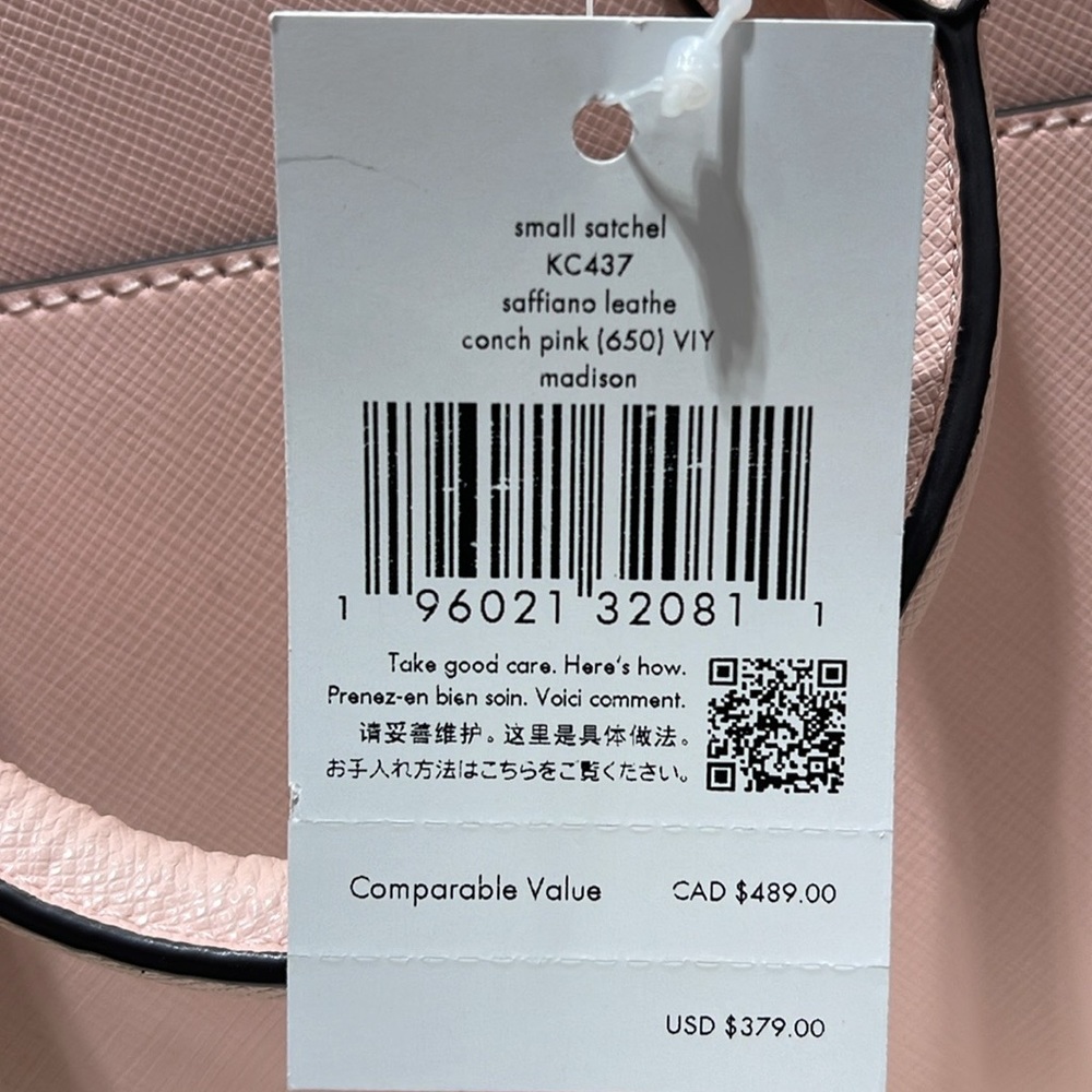 Kate Spade Madison Saffiano Leather Small Satchel
COLOR:
Conch Pink
NWT - Picture 10 of 16